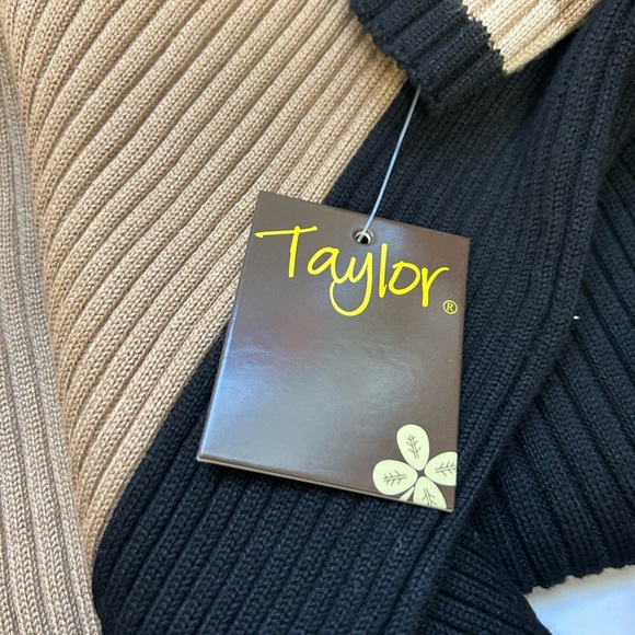 Taylor Women's/ NWT/Color Blocked /Ribbed Knit Dress/ L - Picture 10 of 12